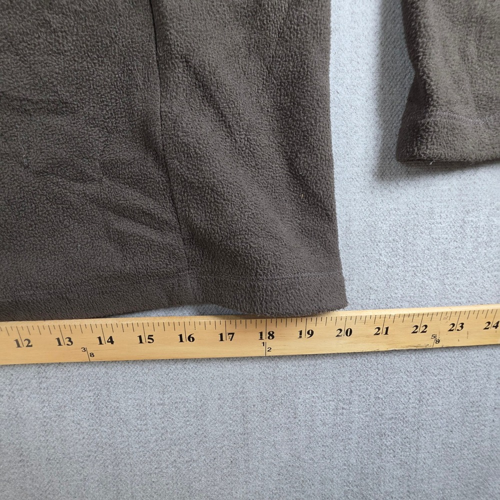 Lands' End Fleece Pullover Men Small Brown Quarter Zip Mock Neck Jacket - Picture 7 of 16